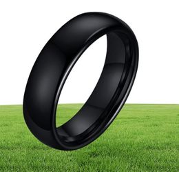 6MM Simple Black Tungsten Steel Wedding Ring Band for Men Women Personality Fashion Accessories 3064300