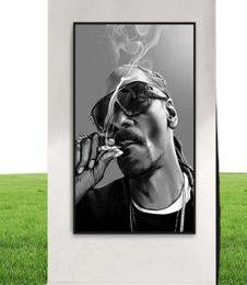 Famous Smoking Hiphop Rap Singer Posters and Prints Portrait Art Canvas Paintings Wall Art Pictures for Living Room Home Decor Cu5649091