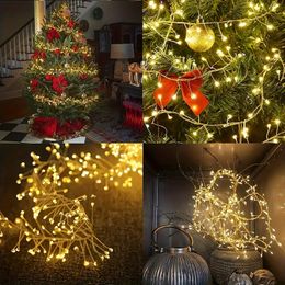 1 pack/6M,Fairy light firecrackers, 8 mode waterproof remote control starry string lights, LED firecracker string lights,multi-color warm colors, white