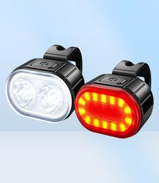 Bike Lights Cycling Bicycle Front Rear Light Set Bike USB Charge Headlight Light MTB Waterproof Taillight LED Lantern Bicycle Acce2138321