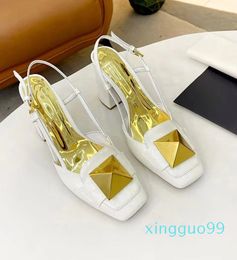 Sandals Designer High Heels Black White Women Sexy Pointed Sandal Fashion Luxury Dress Shoes Vintage Wedding Party Casual Shoes