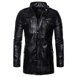 Men's Jackets For Men Mens Leather Jacket Autumn&Winter Biker Motorcycle Zipper Outwear Coat Male Clothing Ropa Hombre