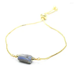Link Bracelets Natural Stone Aquamarine Bracelet For Women's Chain Amorphous Crystal Healing Jewellery Set Gift