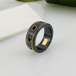 Baojia Black Ceramic Spring Ring Street Shooting online celebrity Couple Wedding Ring European and American Fashion Narrow Edition White Ceramic Ring