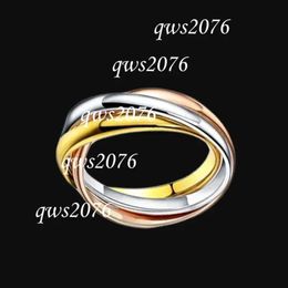 Designer Ring Titanium Steel Rose Gold Sier Plated Love For Women's Wedding Tricolour Mixed Lovers Three-Color Couple Pair
