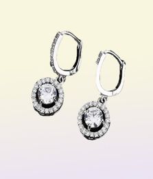 Latest Round Drop Shaped White Gold Colour Plated Vintage Hoop Earrings for Women Wedding Party Accessories Jewellery Gift3358529