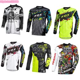 Qztb 2024 Fashion T-shirt Mountain Bike Suit Foxx Men's T-shirts Men's Long Sleeve Motocross Cycling Bat Downhill Mountain Mtb Shirts Offroad Dh Motorcycle Enduro