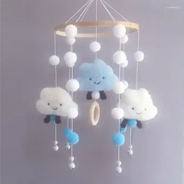 Tapestries Cilected Cloud Hair Ball Wind Chime Baby Bed Decoration Macrame Tapestry Pendant Children's Room Wall Hanging Kid Art Decor