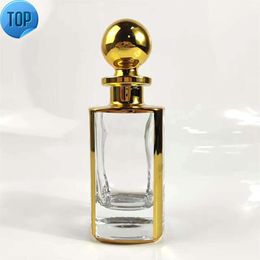 Arabic attar bottle display golden decanter bottle glass perfume for oudh