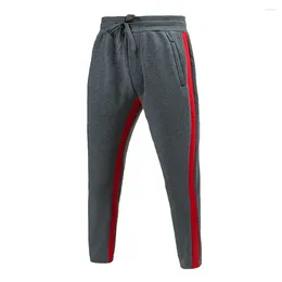 Men's Pants Fashion Sweatpants Elastic Waist Breathable Sportswear Side Stripe Male Gyms Trousers Man Clothing