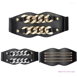 Belts Women Skinny Waist Belt For Dresses Retro Elastic Ladies Band Solid Color DropShip