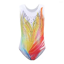 Gym Clothing 5-14 Years Girls Gymnastics Leotards Bronzing Dance Sleeveless/Long Sleeve Dancewear Kids Athletic Ballet Dress