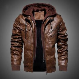 2023 Winter Casual Motorcycle PU Jacket Biker Leather Coats European Windbreaker Genuine Mens Jackets 240106