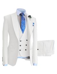 New Arrival Groomsmen Peak Lapel Groom Tuxedos White Men Suits Wedding/Prom/Dinner 3 Pieces Blazer ( Jacket + Pants + Bow Tie + Vest ) Z73