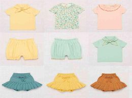 Misha and Puff Kids Girls Summer Tshirt Skirt Beautiful Toddler Ruffle Collar T Shirts Baby Clothes Tops 2106192777295