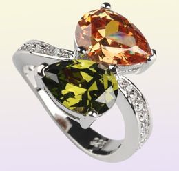 SHUNXUNZE big s Wedding rings jewelery for women Pink red Peridot Morganite Blue yellow Purple Cubic Zirconia Rhodium 6418665