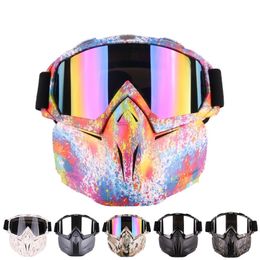 Men Women Ski Snowboard Snowmobile Goggles Mask Snow Winter Skiing Glasses Motocross Cycling Riding Detachable Sunglasses 240106