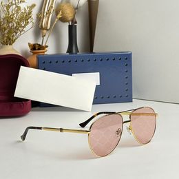 High quality oval metal frame sunglasses for men and women retro letter lenses designer color changing UV400 resistant glasses top of the line original packaging box