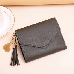 Wallets Fashion Soft Snap Button Solid 2024 High Quality Bags For Women Interior Compartment Flap Pocket Pu Short Wallet