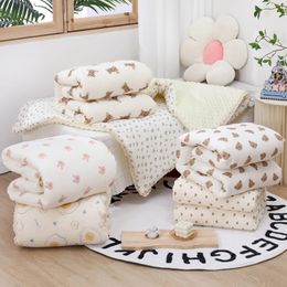 Drop Baby Unisex Plush Mink Blanket Winter born Thermal Soft Fleece Bedding Set Cotton Quilt 240106