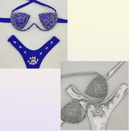 2021 venus vacation rhinestone bikini set sexy women swimwear push up diamond bling stones swimsuit bathing suit5534174