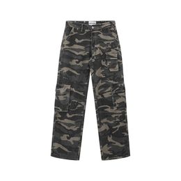 Men's Jeans Camouflage Workwear Loose Fitting Straight Leg Street Fashion Brand Versatile Casual Pants for Both Men and Women