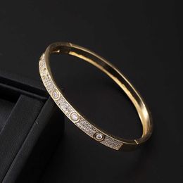 A Classic Cartres Bangle New Colourless Sky Star Fashion Gold Plated Bracelet with Unique Personality Versatile Style and Full Diamond