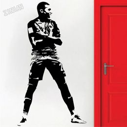 Football Player Wall Sticker For Boy Room Soccer Sport Athlete Vinyl Wall Decal Kids Playing Room Decoration Art Wall Mural Y294 240106