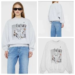 24SS women's White Sweater AB Magic Ink Digital Print Snake Butterfly Pullover sweaters annie Bee Fleece Women's Sweater