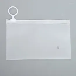 Storage Bags 10 Pcs Thickened Loop Self Sealing Packaging Frosted Plastic Bag For Socks Underwear Travel Clothing Classification