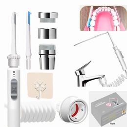 Water Dental Flosser Faucet Oral Irrigator Floss Pick Irrigation Teeth Cleaning Machine 240106