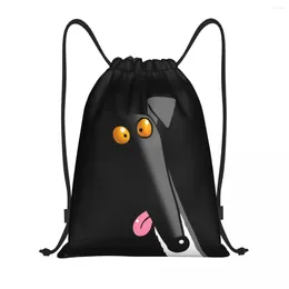 Shopping Bags Funny Cartoon Greyhound Drawstring Bag Men Women Portable Gym Sports Sackpack Whippet Sighthound Dog Backpacks