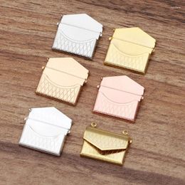 Pendant Necklaces 5pcs/lot Envelope Box Hollow Mesh Wallet Shape Po Locket Charms For DIY Memory Necklace Jewellery Making
