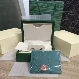 SW Rolex Luxury watch Mens Watch Box Cases Original Inner Outer Womans Watches Boxes Men Wristwatch Green Boxs booklet card 1166102810