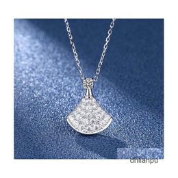 Designer Necklace Pendant Necklaces Strands Strings Mosan Diamond Sterling Sier S Skirt Baojia Threelayer Electroplating Process Au750 Dhco6