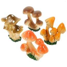 Garden Decorations Mushroom Ornament Decorative Landscaping Furnishings Resin 4pcs A D H I Models Modeling