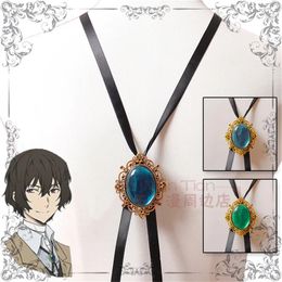 Osamu Dazai Necklace Anime Bungo Stray Dogs Bolo Bola Tie Cosplay Prop Accessory Adjustable For Halloween Carnival Party Gift 240106