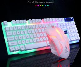 Keyboard and Mouse kit New USB Keyboard and USB Mouse Luminescence Game Colourful Backlight Keyboard and Mouse Set273G9708224