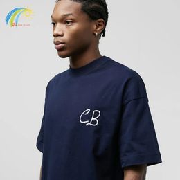 23SS est Streetwear Oversied Slogan Patch Embroidered Cole Buxton T Shirt Royal Blue CB T-Shirt For Men Women Inside Tags 240106