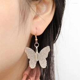 Dangle Earrings WeSparking EMO Leaf Butterfly Pendant Gold Plated Fish Hook Drop Vintage Fashion Jewelry