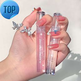 Liquid Lipstick Jelly Clear Lipgloss Lip Oil Care Moisturize Crystal Clear Lip Gloss with Shiny Glitter