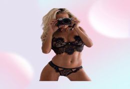 Nxy Sexy Underwear Women Lace Erotic Lingerie Set Plus Size Lingere Sexy White Black Langerie Babydoll Ladies Underwear Bikini Pan1491587