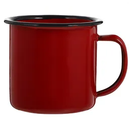 Dinnerware Sets Camping Mugs Coffee Cup: Camp Small Tea Cups For Indoor And Outdoor Activities Wide Handle Smooth Rim Portable Red