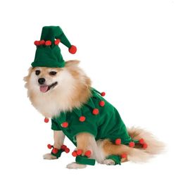 Elf Pet Costume Christmas Costume Dog Coats with Hat Halloween Cosplay Pet Clothes Funny Pet Cosplay Costumes Pet Products 240106