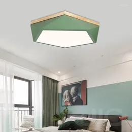 Ceiling Lights JJC Macaron Pentagonal Lamp Acrylic LED Modern Living Room Bedroom Nordic Family Lighting