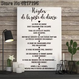 French Stickers Rules Of The Dance Floor Vinyl Wall Decal Mural Art Wallpaper Dance Hall Home Decor Living Room House Decoration 240106