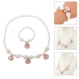 Necklace Earrings Set Faux Pearl Bracelet Girl Jewelries Girls Kid Jewellery For And Kids Kit Bead