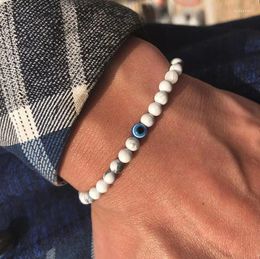 Strand Natural Minimalist Evil Blue Eyes Stone Rope Beads Round Gem Hand Chain Bracelets Bangle Men Women Health Soul Healing Jewellery