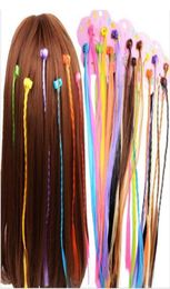 Girls Colorful Wigs Ponytail Hair Ornament Claw Hair Clips Braid Headwear for Kids Girls Hair Accessories 15lot90pcs9890406
