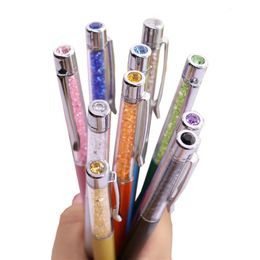 20 Pcs Crystal Pen Metal Ballpoint pen Gift Pen Capacitor Pen Student Stationery Office Writing Promotion Pen 240106